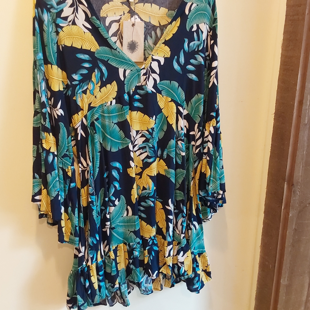Floral V-Neck Women's Blouse